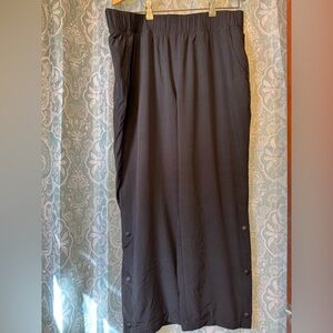 GAPFit Black Fleece Pants with Button Detail